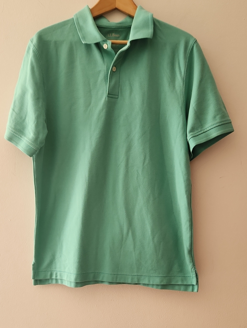 L.L. Bean Men's Seafoam Green Polo Shirt Size M